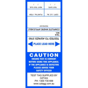 Generic blue test tags pack of 100