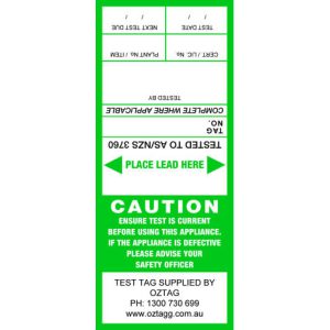Generic green test tags pack of 100