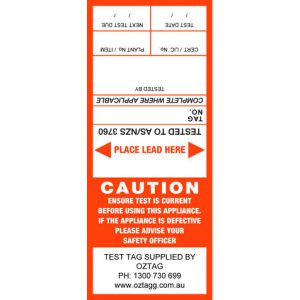 Generic orange test tags pack of 100